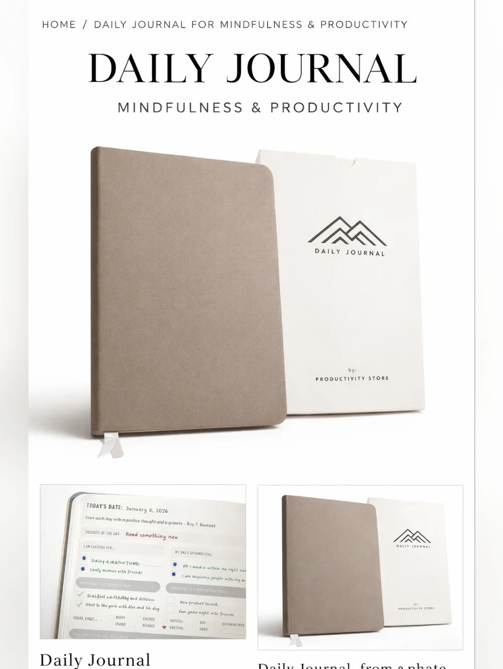 Best Daily Journal for Mindfulness & Productivity Store V. Leather 6 Mts Planner